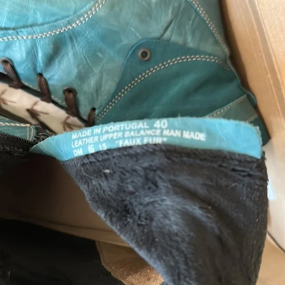 Dromedaries Boots, zipper and laces. Kiara, Teal size 9.5 - Picture 13 of 13